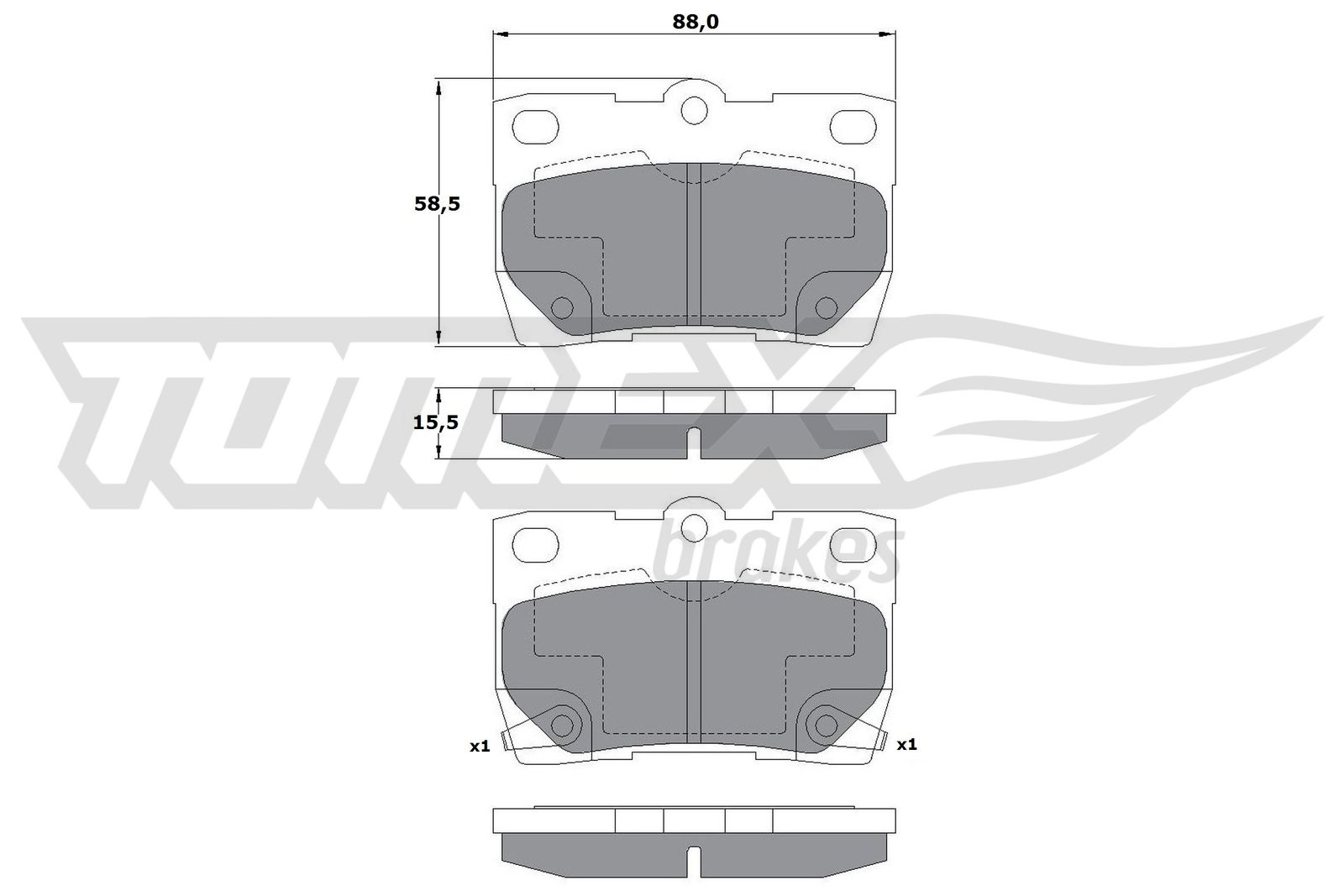 Sada brzdových platničiek kotúčovej brzdy TOMEX Brakes